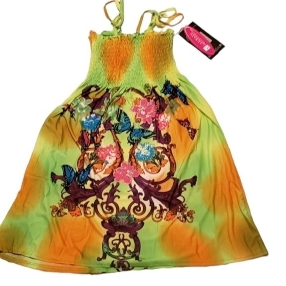 Uluwatu Silky Sundress Pool‎ Beachy Coverup Stretchy Colorful One Size Me…
